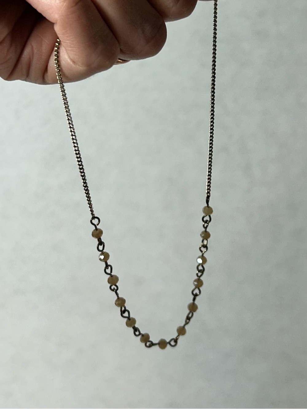 Delicate dainty choker chain faceted sparkly Beaded Women's Necklace